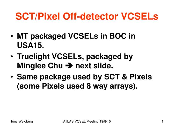 sct pixel off detector vcsels