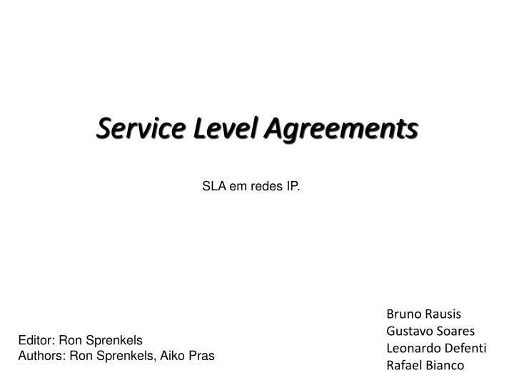 service level agreements