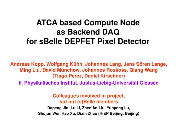 atca based compute node as backend daq for sbelle depfet pixel detector