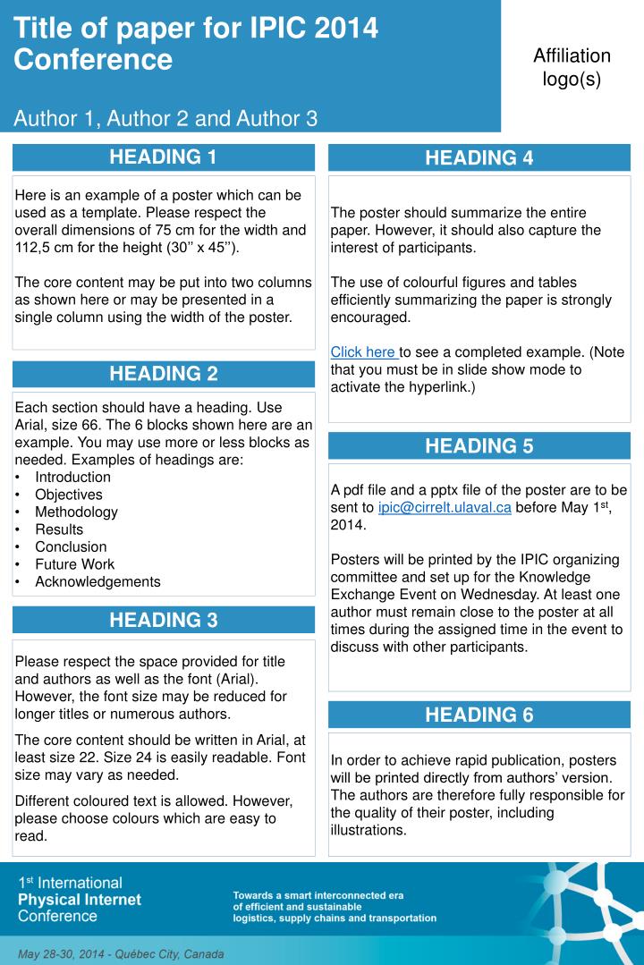 title of paper for ipic 2014 conference author 1 author 2 and author 3