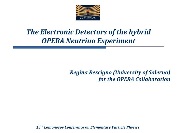 the electronic detectors of the hybrid opera neutrino experiment