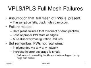 VPLS/IPLS Full Mesh Failures