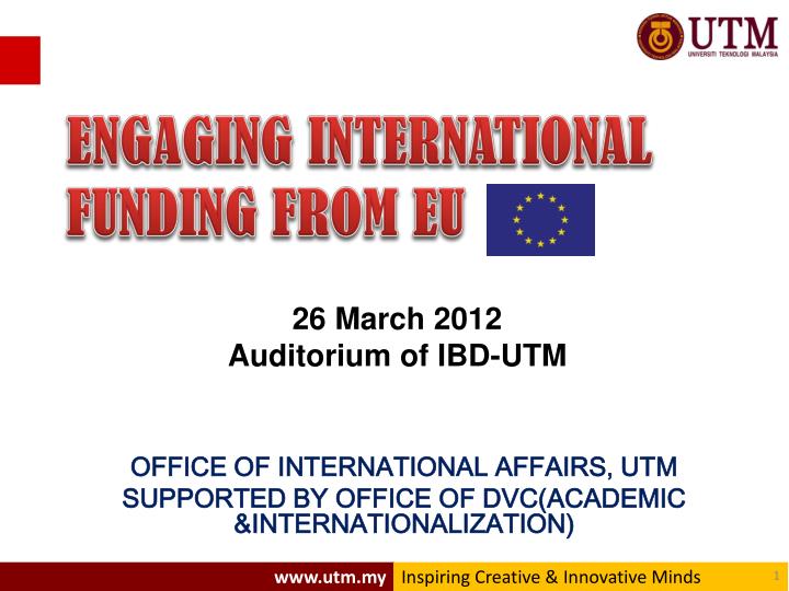 engaging international funding from eu