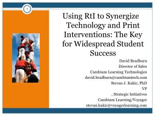 Using RtI to Synergize Technology and Print Interventions: The Key for Widespread Student Success