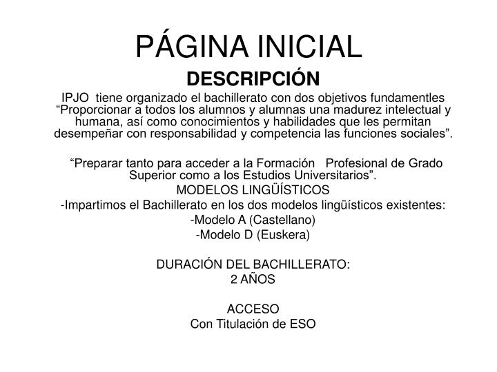 PPT - PÁGINA INICIAL PowerPoint Presentation, Free Download - ID:3476117