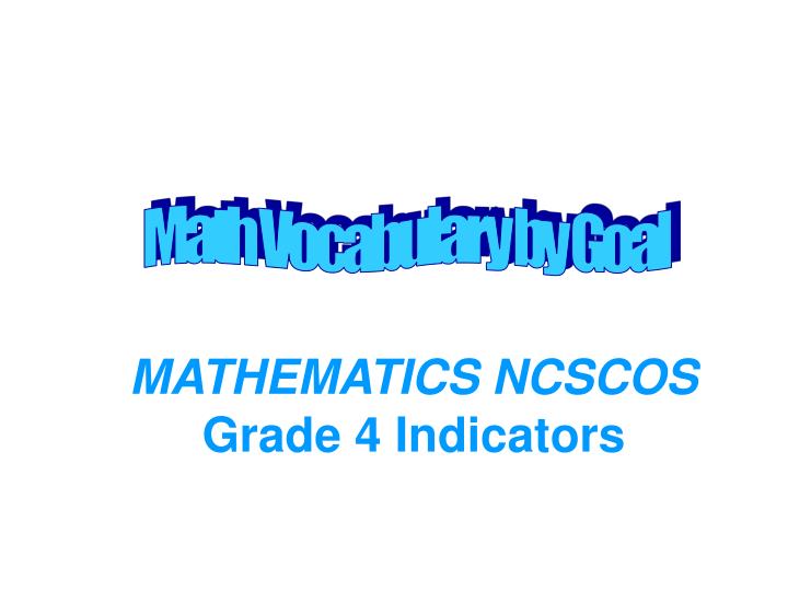 mathematics ncscos grade 4 indicators