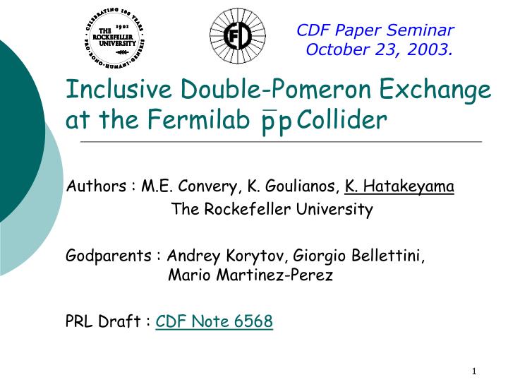 inclusive double pomeron exchange at the fermilab collider
