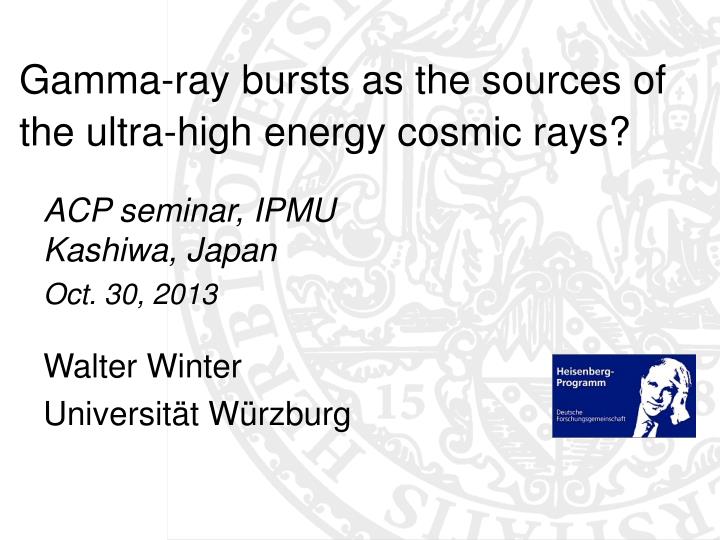 gamma ray bursts as the sources of the ultra high energy cosmic rays