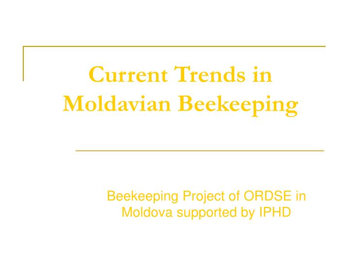 current trends in moldavian beekeeping