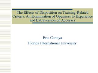 Eric Cartaya Florida International University