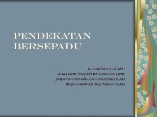 pendekatan bersepadu
