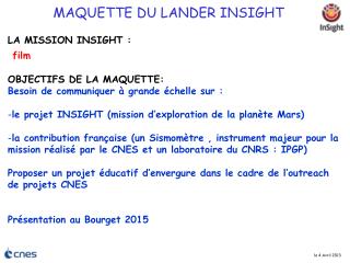 maquette du lander insight