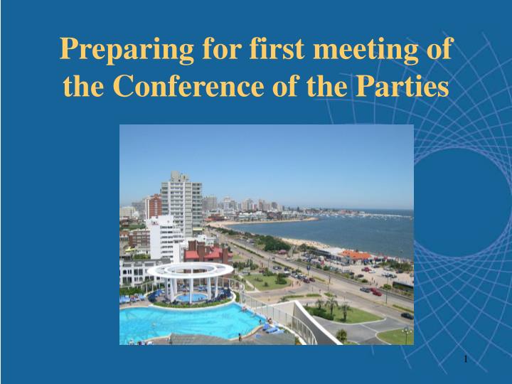 preparing for first meeting of the conference of the parties