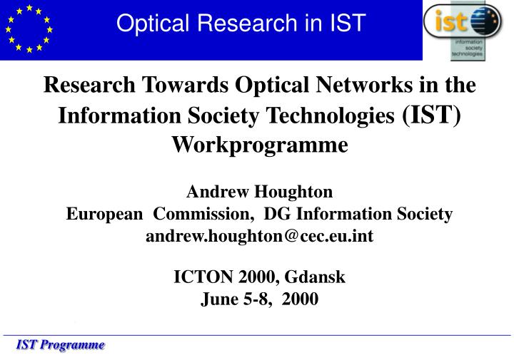 optical research in ist