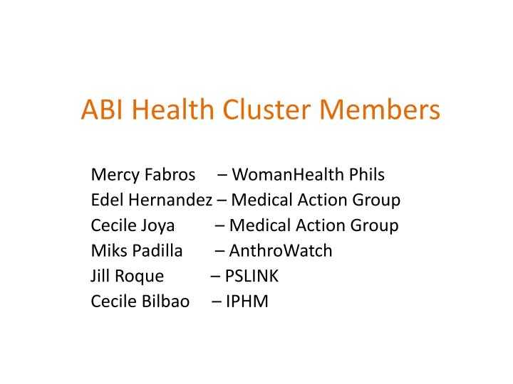 abi health cluster members
