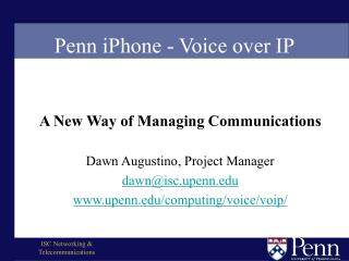 Penn iPhone - Voice over IP