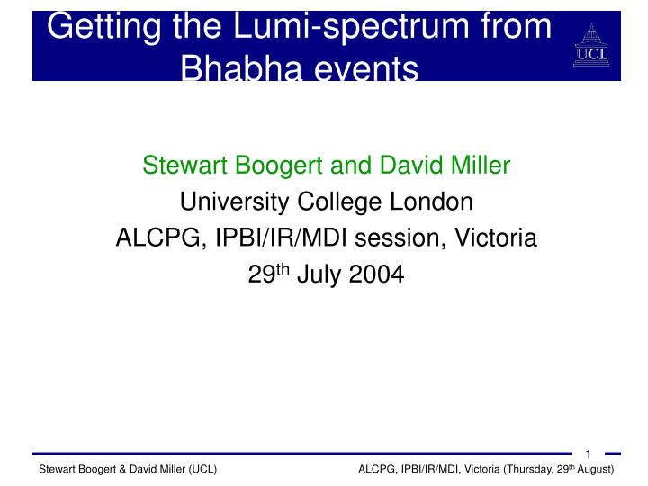 getting the lumi spectrum from bhabha events