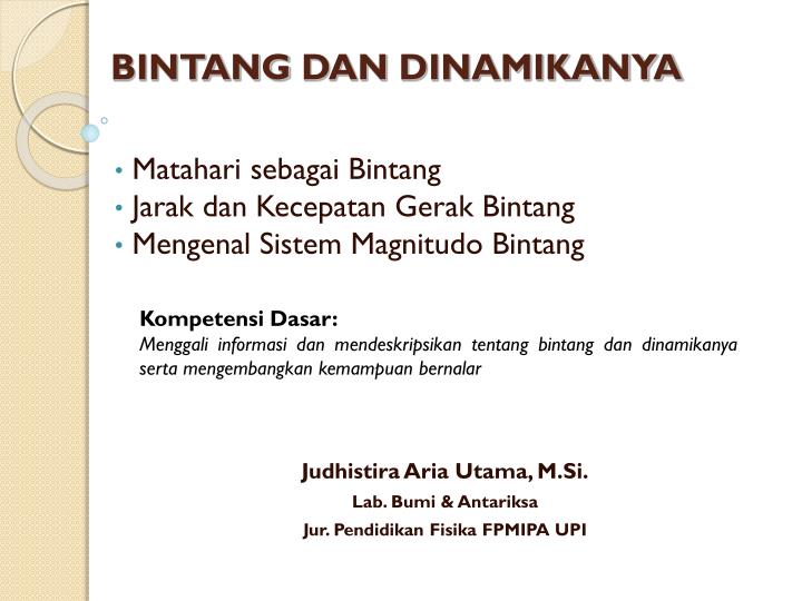 bintang dan dinamikanya