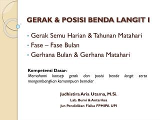 gerak posisi benda langit i