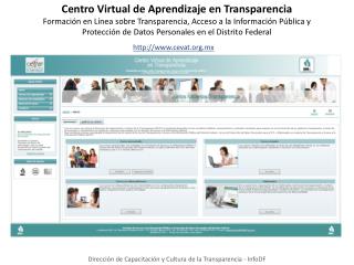 Dirección de Capacitación y Cultura de la Transparencia - InfoDF