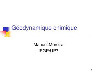 g odynamique chimique