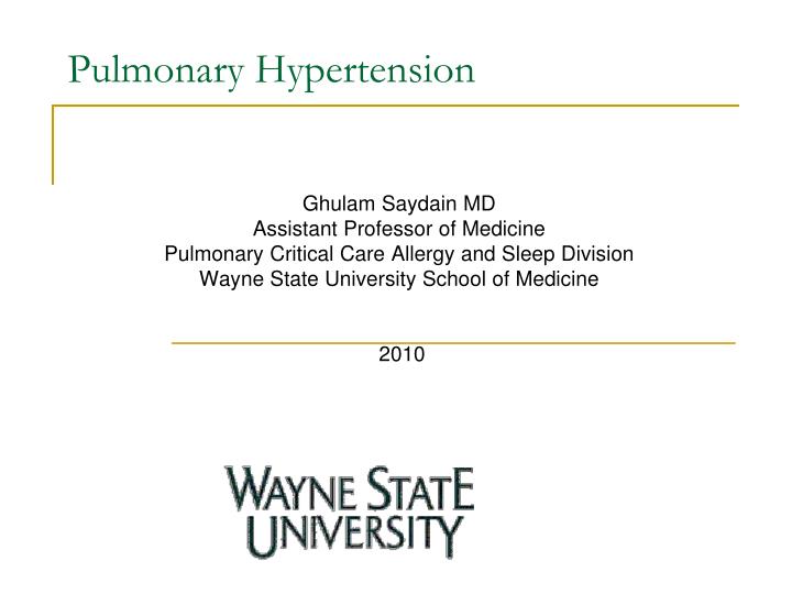 pulmonary hypertension