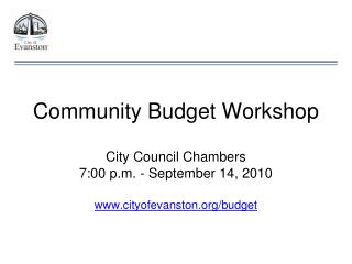 Community Budget Workshop