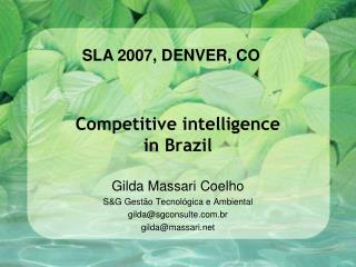 Competitive intelligence in Brazil