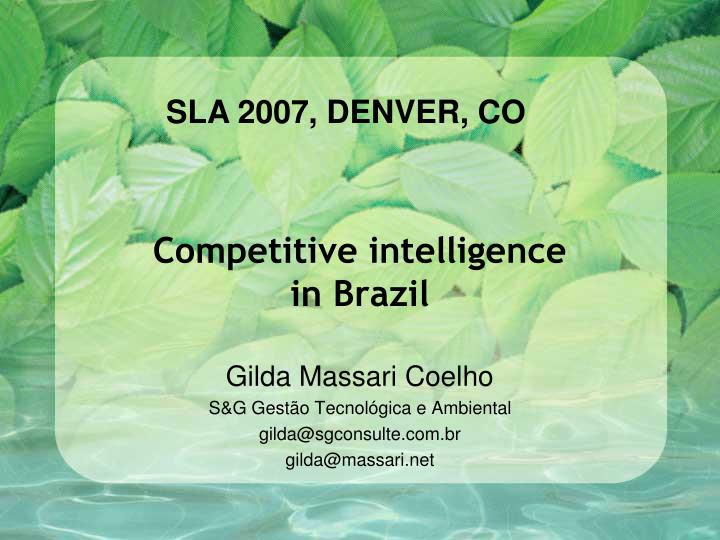 competitive intelligence in brazil