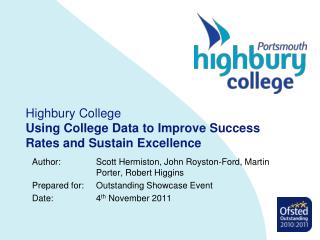 Highbury College Using College Data to Improve Success Rates and Sustain Excellence