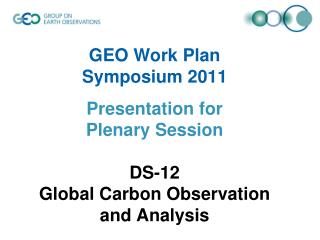 DS-12 Global Carbon Observation and Analysis Definition