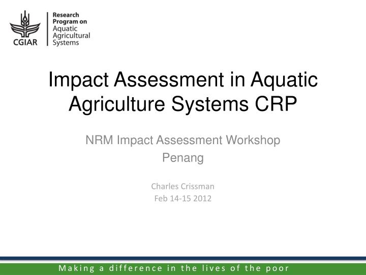 impact assessment in aquatic agriculture systems crp