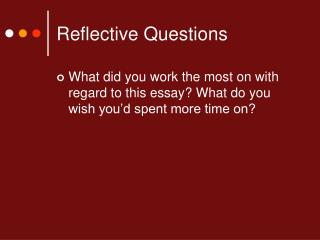 Reflective Questions