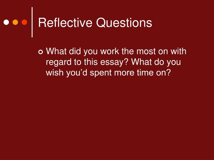 reflective questions