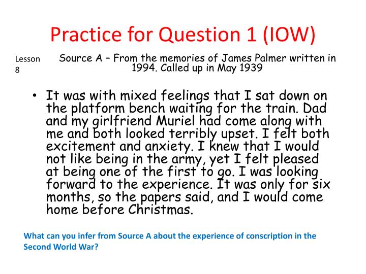 practice for question 1 iow