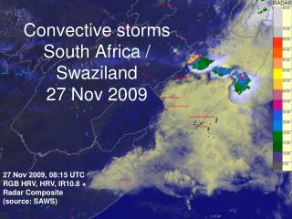 Convective storms South Africa / Swaziland 27 Nov 2009