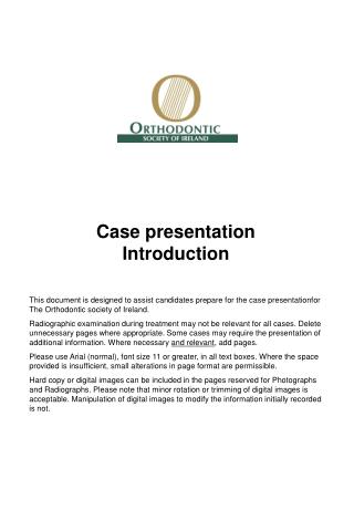 Case presentation Introduction