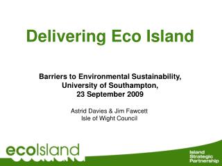 Delivering Eco Island