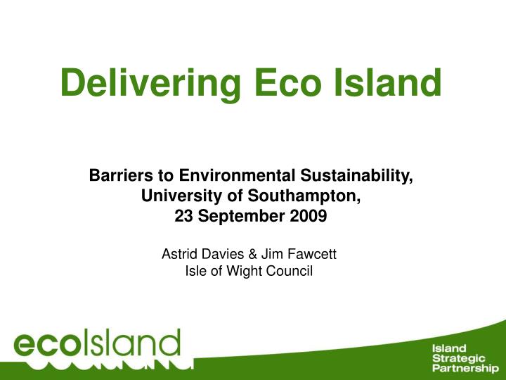 delivering eco island