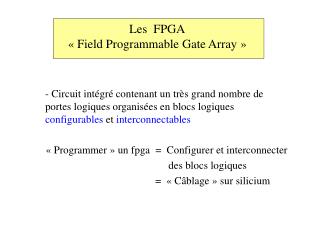 les fpga field programmable gate array