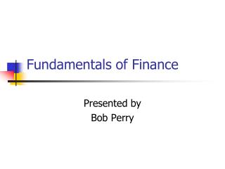 Fundamentals of Finance