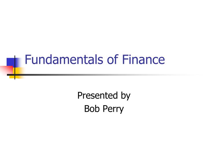 fundamentals of finance
