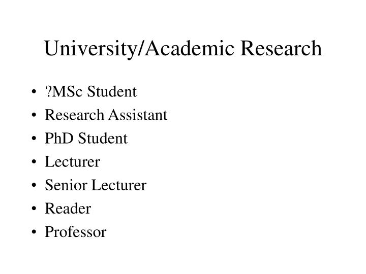 university academic research