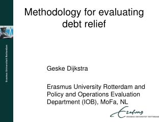 Methodology for evaluating debt relief