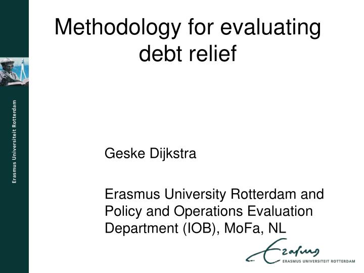 methodology for evaluating debt relief