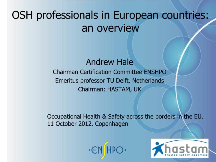 osh professionals in european countries an overview