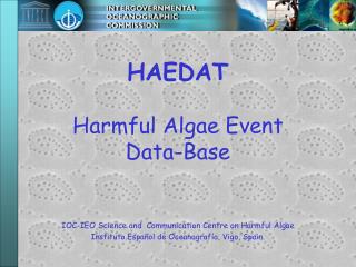 HAEDAT Harmful Algae Event Data-Base