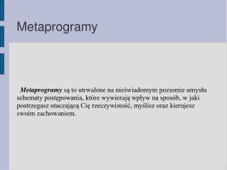 Metaprogramy