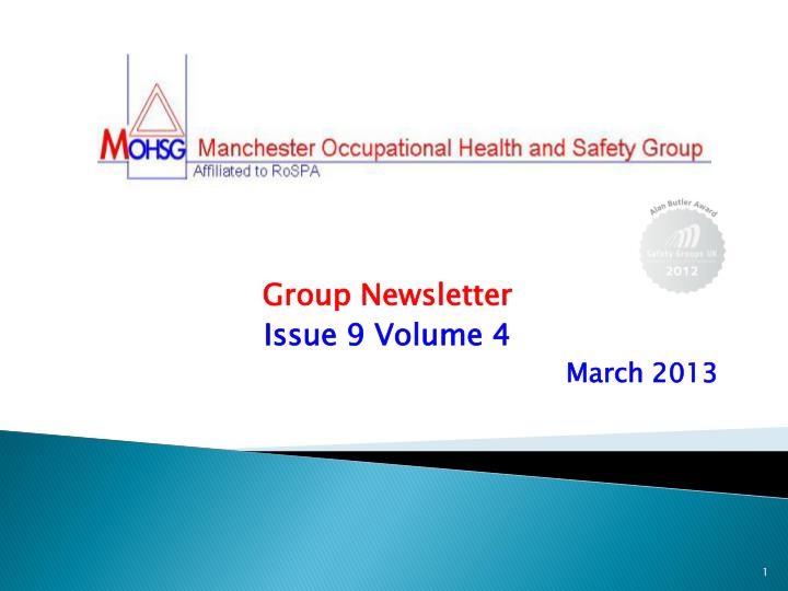 group newsletter issue 9 volume 4 march 2013