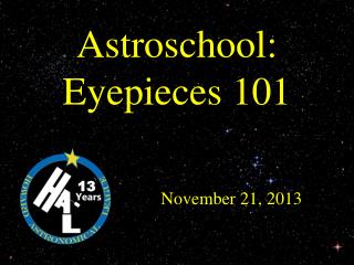 Astroschool : Eyepieces 101